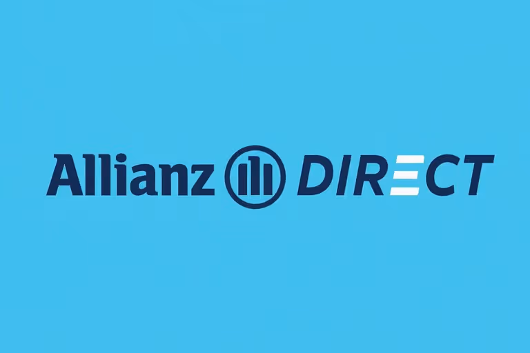 Logo Allianz Direct op een active blue achtergrond
